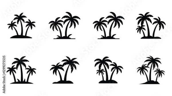 Obraz Palm Tree Vector Silhouettes: High-Quality Graphics & Downloads