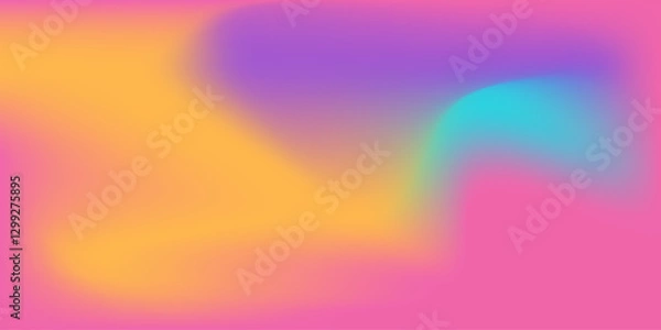 Fototapeta Abstract orange pink blue color gradient blurred modern art background simple waves
