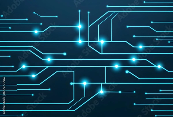 Fototapeta Futuristic Technology Backgrounds. Abstract Digital Network with Glowing Red and Blue Lines 