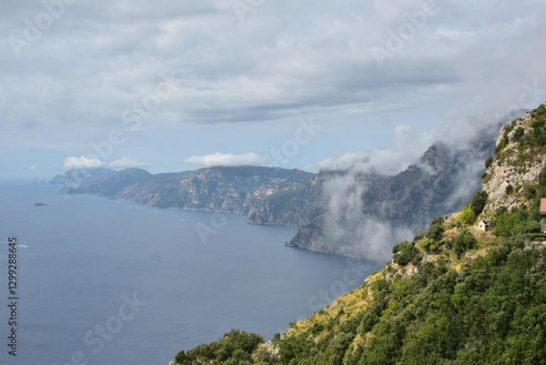 Obraz Path of the Gods or Sentiero Degli Dei, Agerola, Amalfi, Positano, Kampania, Neapol, Italy