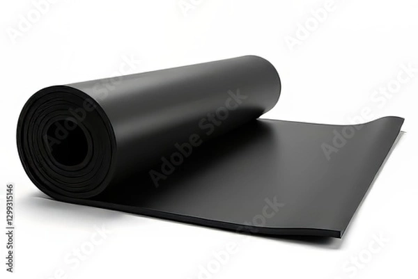 Obraz Rolled Black Rubberized Sheet Material for Industrial Use