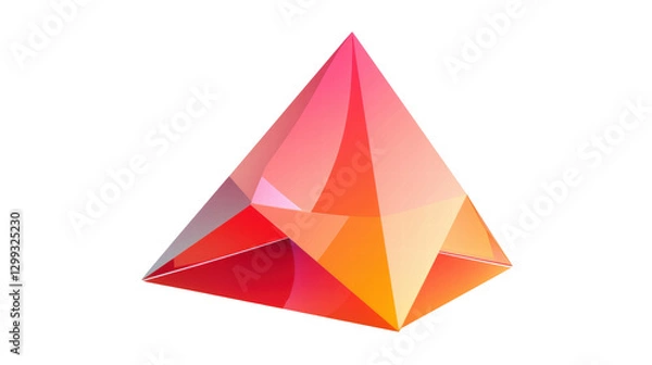 Fototapeta Colorful Geometric Pyramid Shape with Gradient Lighting on Transparent Background