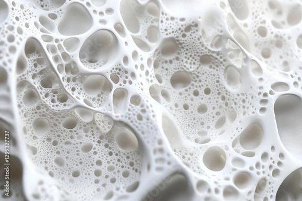 Fototapeta Microscopic view of bone tissue showing decreased density and increased porosity, characteristic of osteoporosis 
