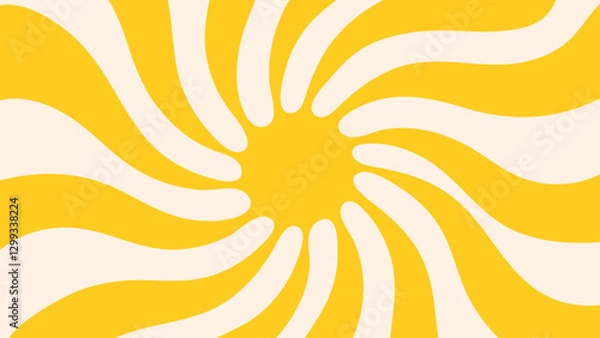 Obraz Groovy retro abstract sun background. Summer banner, retro radial sunburst explosion. Trendy sunshine poster in simple naive style