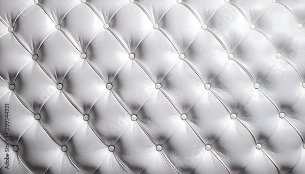 Fototapeta Refined Upholstered Design – Smooth white leather with delicate, symmetrical tufting for a classy look.