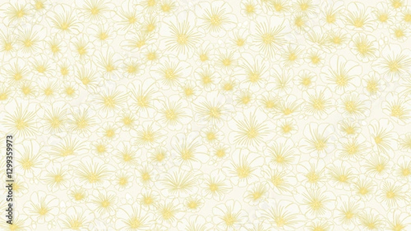 Obraz Decorative pattern, beautiful calm background for font composition, website page, graphic design; meadow of blooming decorative spring daisies.
