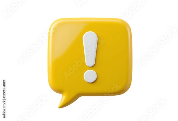 Fototapeta Exclamation mark icon 3d illustration background