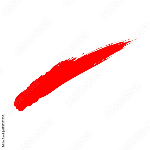 Obraz a vibrant red brush stroke isolated, vector illustration