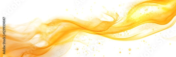 Obraz Abstract Yellow Fluid Art with Dynamic Wave Pattern