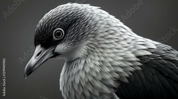 Fototapeta Stunning Monochrome Portrait of a Bird