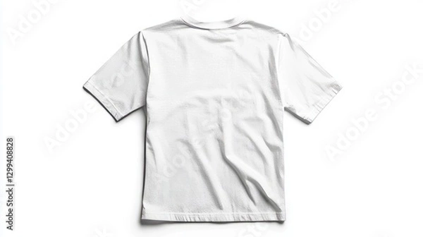 Fototapeta A mockup of the front side of a white short-sleeve t-shirt with a white background.