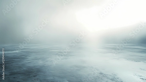 Fototapeta Smooth gray concrete surface with a soft light reflection in an empty indoor space. Reflection - Lake. Illustration