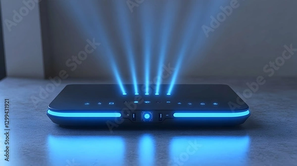 Fototapeta Futuristic router projecting beams