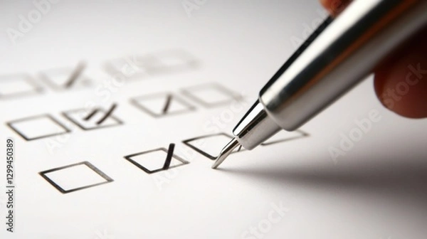 Fototapeta A housekeeping quality control checklist with a checklist and star rating system.