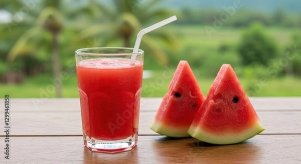 Obraz Refreshing Watermelon Juice on a Summer Day