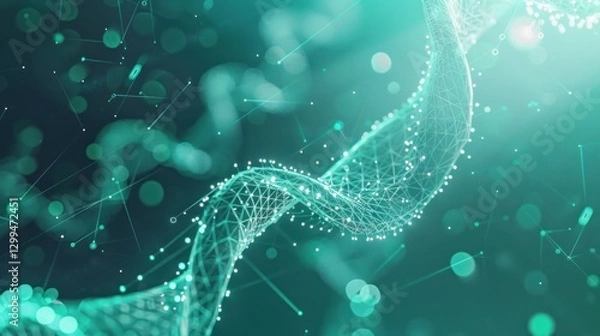 Obraz Abstract Digital Network with Bokeh