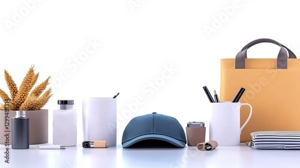 Fototapeta Promotional Items Displayed on Table