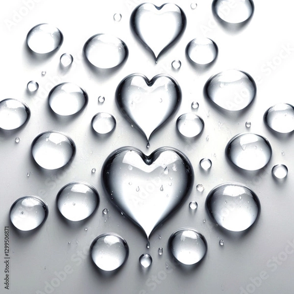 Fototapeta ハート型の水滴