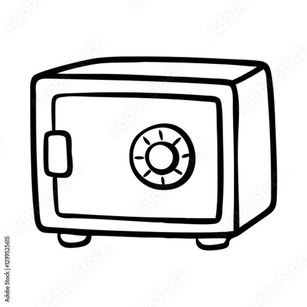 Fototapeta Safe box icon in simple style, security and finance concept