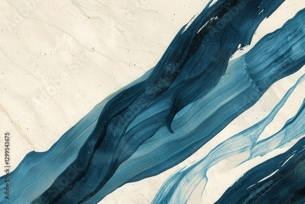 Fototapeta Abstract fluid art with blue acrylic paint background for decoration and artistic presentations