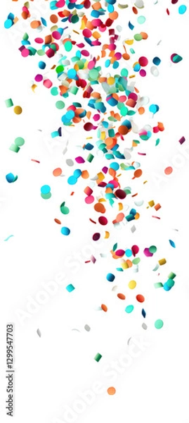 Fototapeta  falling colorful confetti on transparent background