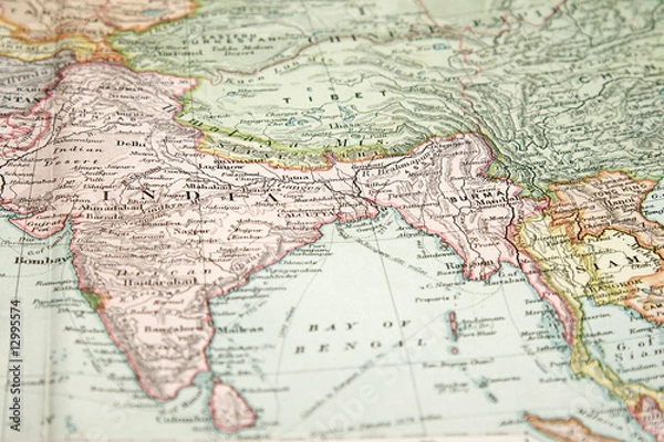 Obraz Vintage mapa i wykres
