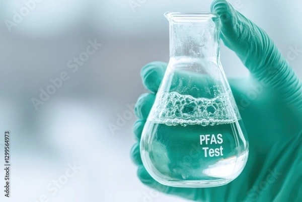 Fototapeta PFAS test in Erlenmeyer flask