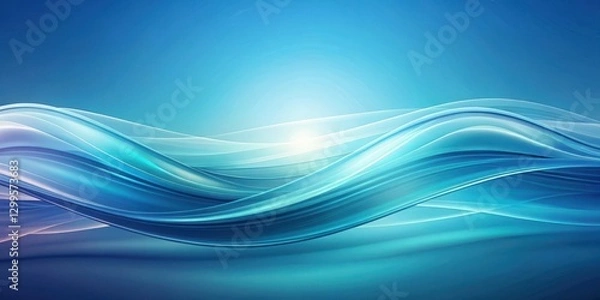 Fototapeta Soothing abstract gradient waves on a serene blue background , serenity, gradient,  serenity, gradient, calm, calming, blue