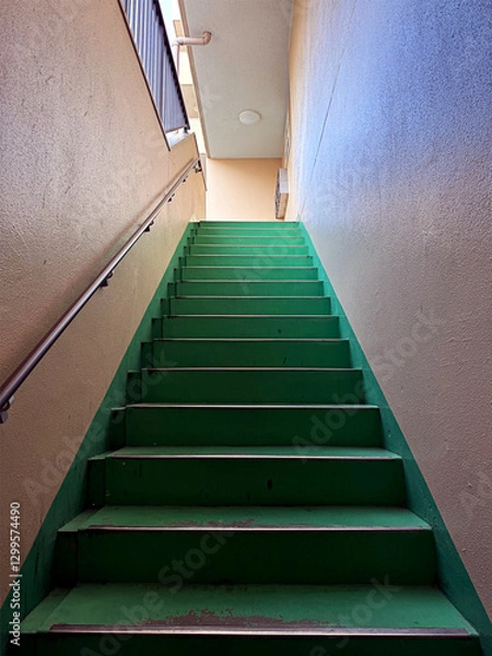 Obraz green stairs - staircase up to a bright and shining light - stairway to heaven