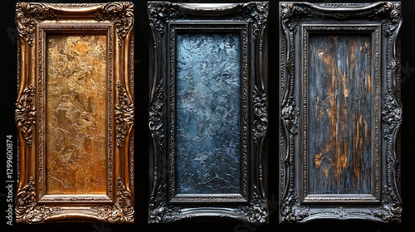 Fototapeta Antique Wooden Frames Collection – Realistic Horizontal Design Render