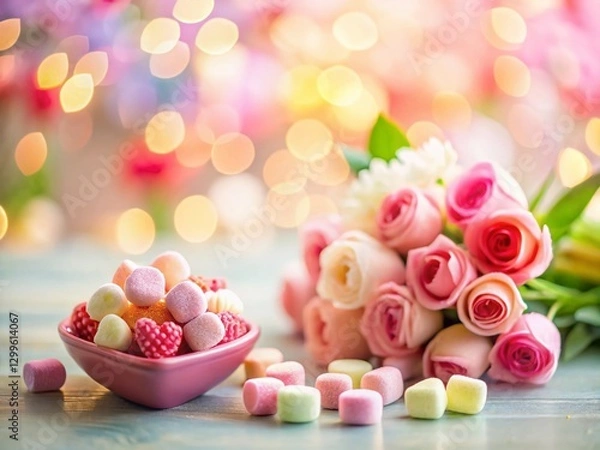 Fototapeta Miniature Valentine's Day Heart Scene: Tilt-Shift Photo of Romantic Love