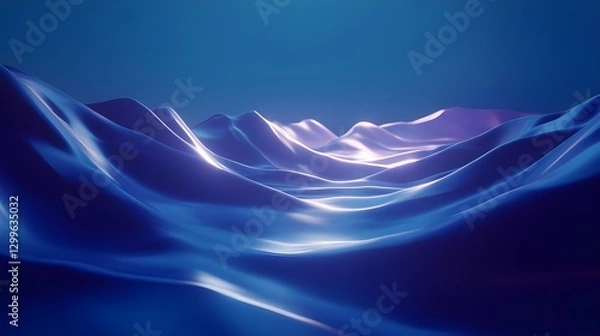 Fototapeta Mystical Blue Ocean Waves at Dusk: A Serene and Dreamy Seascape