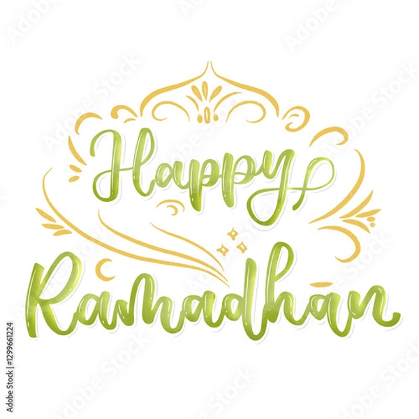 Obraz Happy ramadan lettering typography