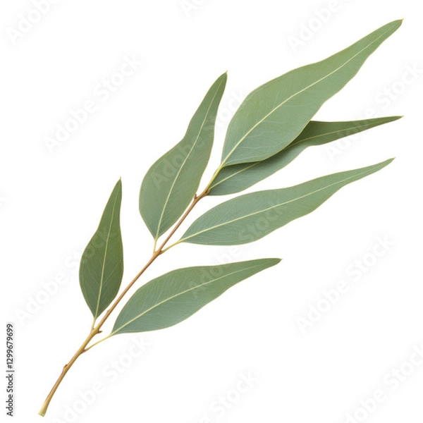 Obraz eucalyptus leaf isolated on white or transparent background 