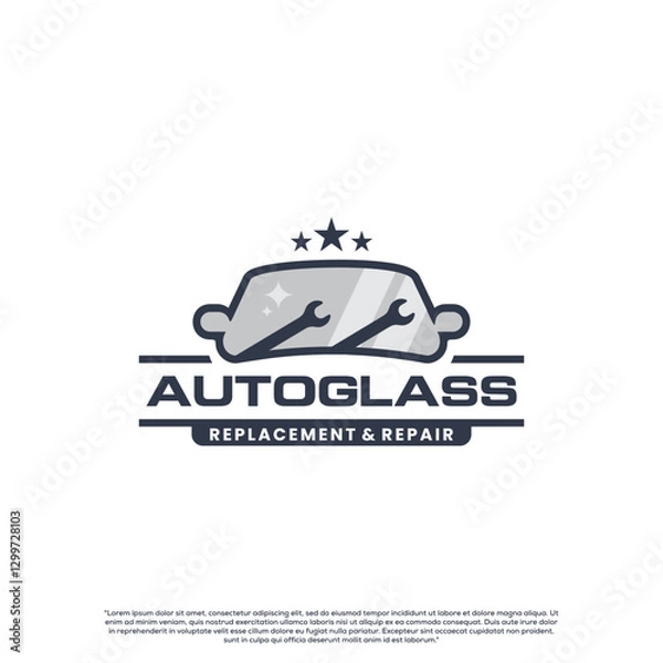 Fototapeta Automotive car window tint logo design on isolated background. logo for auto glass