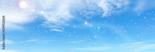 Obraz 夏のさわやかな青い空とキラキラと光る太陽