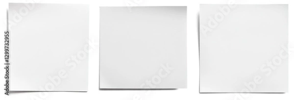 Obraz High-Quality PNG three blank white paper sheets isolated on white background