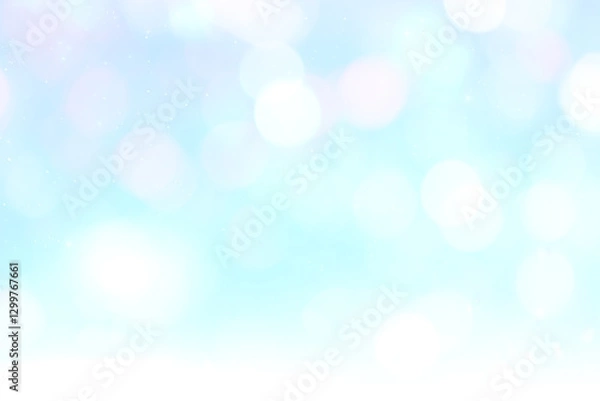 Obraz 玉ボケ キラキラテクスチャ ブルー  青 夏 光 白 水色 パステルカラー 明るい