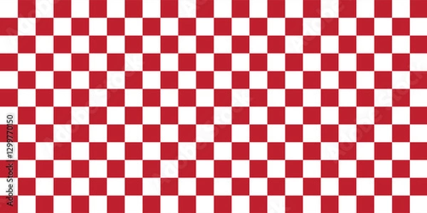 Obraz Red and white checkered pattern, Checkerboard seamless pattern