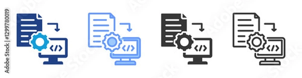 Obraz Compiler icon set multiple style collection