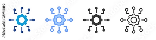 Fototapeta Function icon set multiple style collection