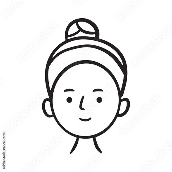 Obraz Face before after using skincare doodle