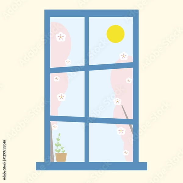 Obraz 귀여운 벚꽃 , 봄 , 일러스트