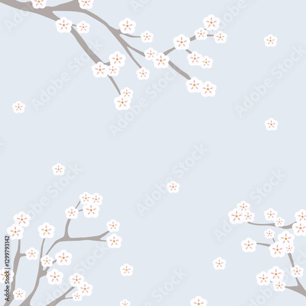 Obraz 귀여운 벚꽃 , 봄 , 일러스트