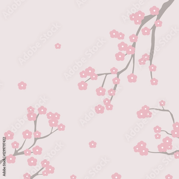 Obraz 귀여운 벚꽃,봄,식물 일러스트