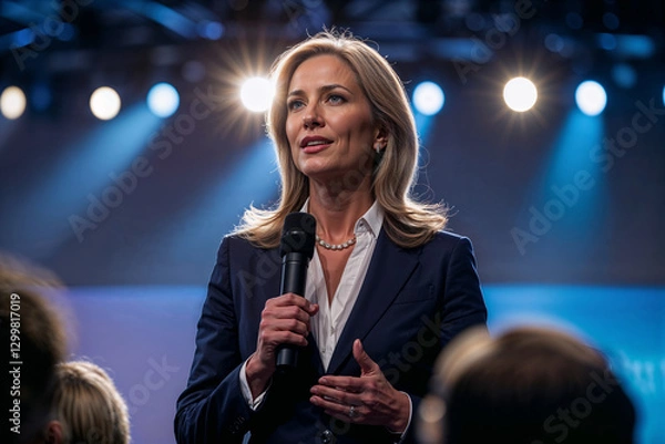 Obraz Empowering Speech by Female Leader at Conference