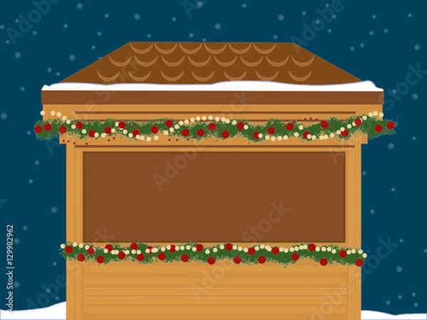 Obraz Weihnachtsmarkt - Hütte - Vektor