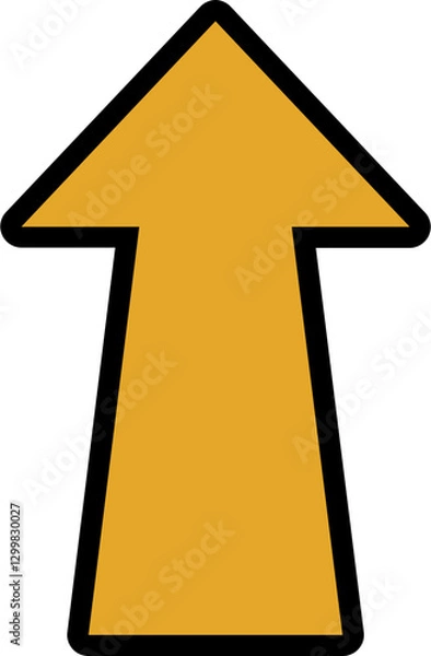 Obraz vector illustration of a yellow arrow