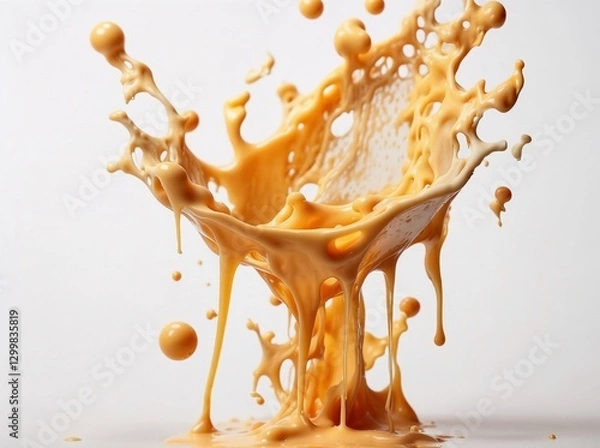 Fototapeta Melted Cheese Splash – Isolated on Transparent Background
