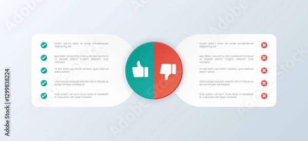 Fototapeta Dos and don'ts infographic. Comparison Infographic Design Template